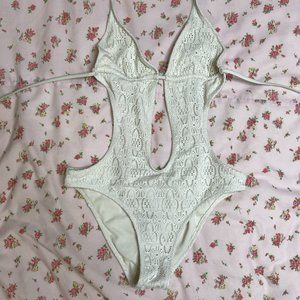 Forever 21 Cream Lace Monokini